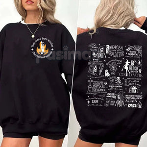 They Didn't Burn Witches They Burned Women Sweatshirt – Feminist Halloween Top — view 3