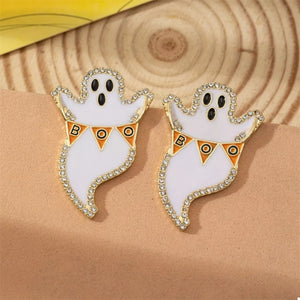 Halloween Ghost and Pumpkin Dangle Earrings — view 4