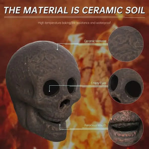 4-Pack: Halloween Fire Pit Skull Ceramic Props — view 5