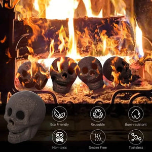 4-Pack: Halloween Fire Pit Skull Ceramic Props — view 7