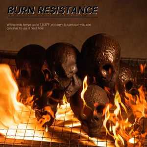 4-Pack: Halloween Fire Pit Skull Ceramic Props — view 4