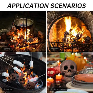 4-Pack: Halloween Fire Pit Skull Ceramic Props — view 8