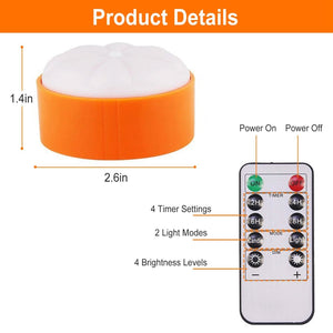 4-Pack: Halloween LED Pumpkin Lights Battery Operated with 2 Light Modes 4 Timer Setting — view 9
