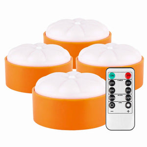 4-Pack: Halloween LED Pumpkin Lights Battery Operated with 2 Light Modes 4 Timer Setting — view 1