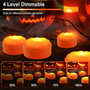 4-Pack: Halloween LED Pumpkin Lights Battery Operated with 2 Light Modes 4 Timer Setting — view 4