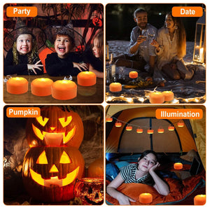4-Pack: Halloween LED Pumpkin Lights Battery Operated with 2 Light Modes 4 Timer Setting — view 7