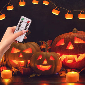 4-Pack: Halloween LED Pumpkin Lights Battery Operated with 2 Light Modes 4 Timer Setting — view 13
