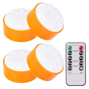 4-Pack: Halloween LED Pumpkin Lights Battery Operated with 2 Light Modes 4 Timer Setting — view 3