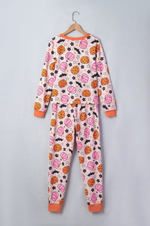 Halloween Pumpkin Long Sleeve Top & Pants Lounge Set — view 3