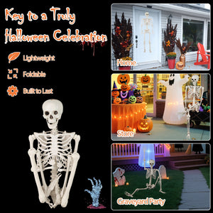 5.4 FT Halloween Skeleton Decoration Life Size Large Skeleton — view 8