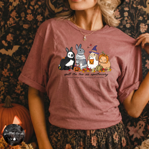 Bunny Halloween at Spill The Tea Sis Apothecary Tee | Cute Spooky Bunny Graphic T-Shirt — view 1