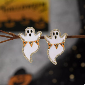 Halloween Ghost and Pumpkin Dangle Earrings — view 6
