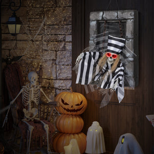 Animated Halloween Decoration 18 Inch Hanging Skull Prisoner — view 6
