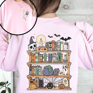 Reading Ghost Sweatshirt – Spooky Teacher & Library Halloween Top — view 4