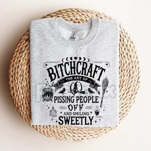 Bitchcraft Adult Humor Casual T-Shirt - Softstyle Halloween Unisex Tee, Witchy Slogan Shirt — view 4