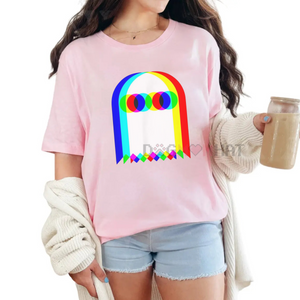 Ghost Trippy Vaporwave T-Shirt – Halloween Techno Rave EDM Party Tee — view 4