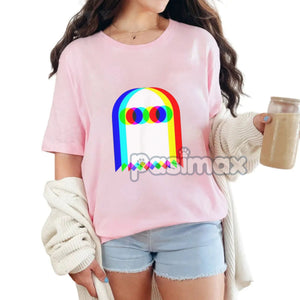 Ghost Trippy Vaporwave T-Shirt - Halloween Rave EDM Party Tee, Techno Music Apparel — view 4