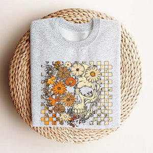Skull and Flowers T-Shirt - Vintage Halloween Graphic Tee, Retro Oversized Streetwear Shirt — view 4