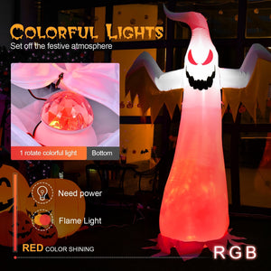 8 Feet Halloween Inflatable Ghost with Rotatable Flame LED Lights — view 8