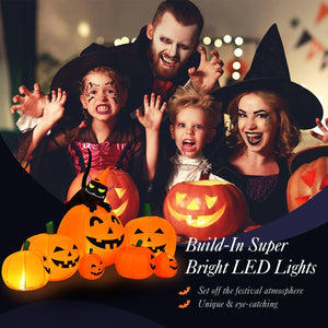 Halloween 7.5 Feet Inflatable Pumpkin Combo with Witch Black Cat — view 7
