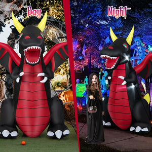 8 Feet Halloween Inflatable Fire Dragon Decoration with LED Lights — view 5