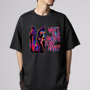 Ghostface T-Shirt - 'What’s Your Favorite Scary Movie?’ Halloween Horror Tee, Scream Movie Fan Apparel — view 4