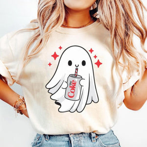 Funny Skeleton Ghost Halloween T-Shirt - Spooky Graphic Tee, Ghost Lover Gift, Unisex Soft Cotton Shirt — view 3