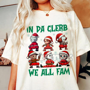 Merry Creepmas T-Shirt - Christmas Halloween Movies Characters Tee, Chibi Movie Characters Shirt — view 4