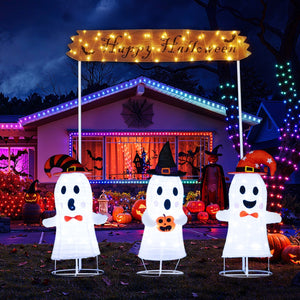 4 Pieces Halloween Decoration Pop up Ghosts with Gate and LED Lights — view 1