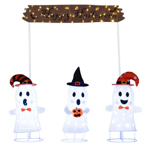 4 Pieces Halloween Decoration Pop up Ghosts with Gate and LED Lights — view 3
