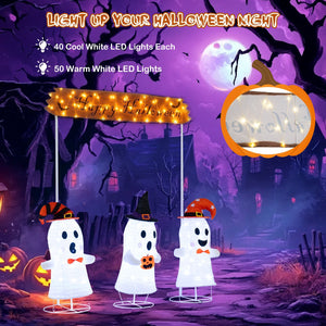 4 Pieces Halloween Decoration Pop up Ghosts with Gate and LED Lights — view 7