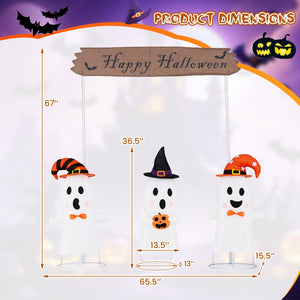4 Pieces Halloween Decoration Pop up Ghosts with Gate and LED Lights — view 4