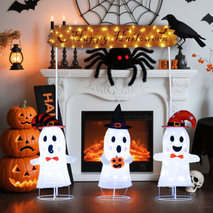 4 Pieces Halloween Decoration Pop up Ghosts with Gate and LED Lights — view 5