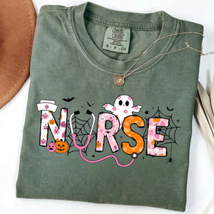 Comfort Colors Spooky Nurse Halloween Shirt – Spooktacular Nursing Tee, Hospital Humor Top, Medical Professional Gift for Women — view 5