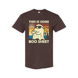 "This is Some Boo Sheet" Ghost T-Shirt - Funny Retro Halloween Apparel for Men & Women — view 3