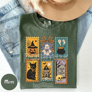 Halloween Cute Ghost Pumpkin Cat Shirt – Retro Ghost Tee, Spooky Cute Fall Outfit, Vintage Halloween Cat Shirt — view 4