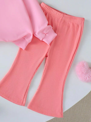 Children's Halloween Graphic Sweatshirt and Flare Pants Set — view 19