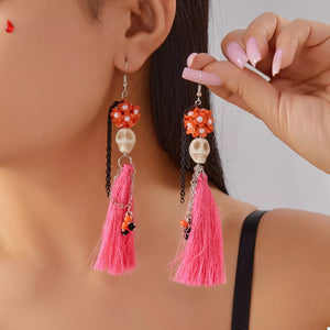 Halloween Ghost Tassel Drop Earrings — view 1