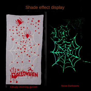 Halloween luminous light curtain pumpkin ghost spider web haunted house secret room horror blood gauze atmosphere layout props — view 2