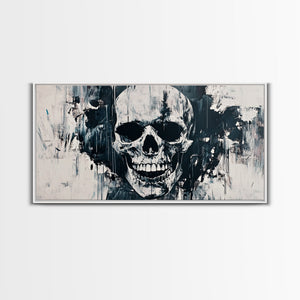 Gothic Skull Art Canvas Print, Dark Moody Abstract Wall Decor, Halloween Living Room Art, Unique Therapy Art Gift, Dark Angels Print — view 5