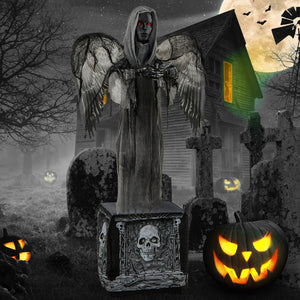 5.5ft Halloween Animatronic Decoration with Light Up Eyes and Shaking Wings — view 1