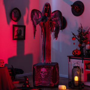 5.5ft Halloween Animatronic Decoration with Light Up Eyes and Shaking Wings — view 2