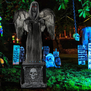5.5ft Halloween Animatronic Decoration with Light Up Eyes and Shaking Wings — view 5