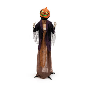 5.6 Feet Halloween Animated Standing Pumpkin Scarecrow — view 3