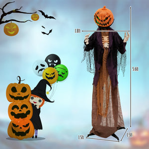 5.6 Feet Halloween Animated Standing Pumpkin Scarecrow — view 4