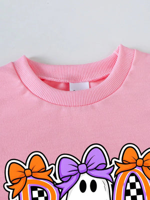 Children's Halloween Graphic Sweatshirt and Flare Pants Set — view 16