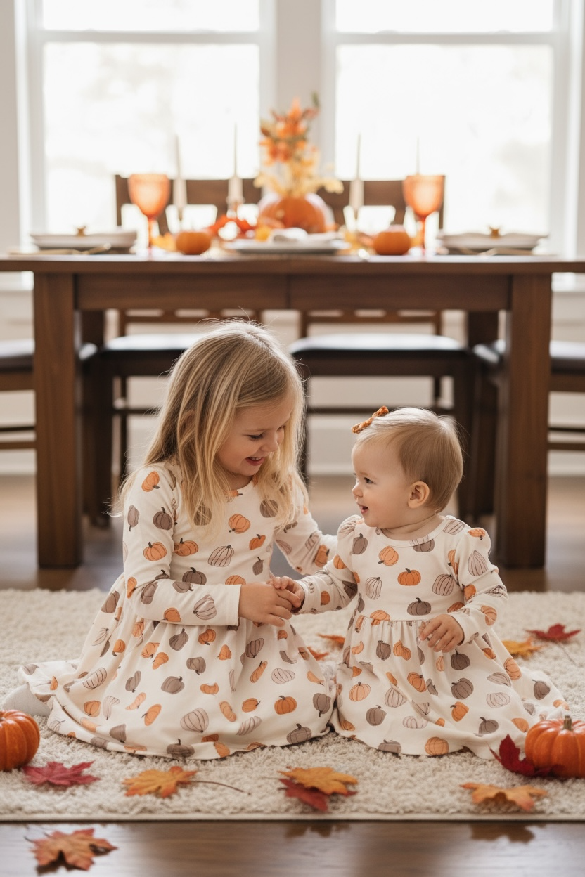 Pumpkins Beige (Twirl Dress)