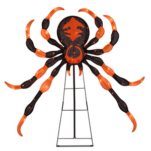 52 Inch Halloween Spider Decoration with 16 Flickering Warm White LEDs — view 3