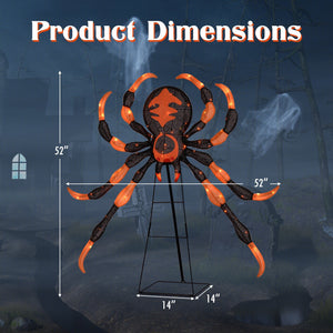 52 Inch Halloween Spider Decoration with 16 Flickering Warm White LEDs — view 4
