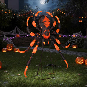 52 Inch Halloween Spider Decoration with 16 Flickering Warm White LEDs — view 2